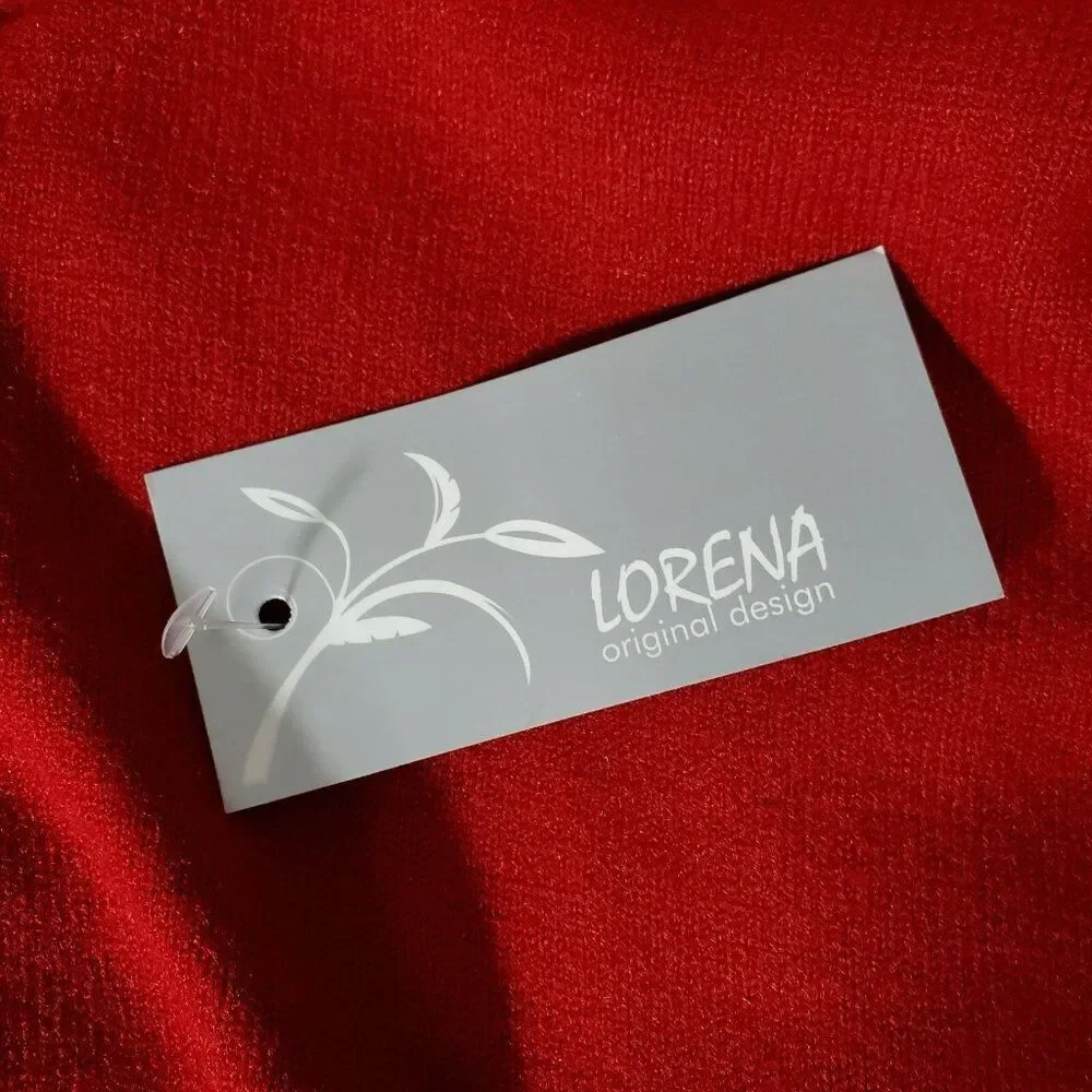 Lorena Original Design Womens Wrap Cape Shawl One Size Red Geometric Design‎ NEW